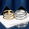 Anelli con lettere in ottone a forma di anello con diamante da donna, gioielli di moda con fascino Supply225M