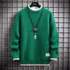 Men's Sweaters Winter Harajuku Sweater Men Casual O-Neck Pullovers High End Mens Striped Sweaters Male Thick Warm Pull Homme M-4XL 231010