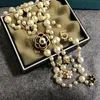 Pendant Necklaces designer Mimiyagu Long Simulated Pearl Necklace For Women No.5 Double Layer pendant long necklace Party 220218 RBV5