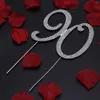 Инструменты для торта 90-летие Топпер Номер Горный Хрусталь Свадебные Украшения Церемония День Рождения Отделка