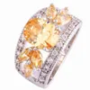 Anello in argento con morganite champagne fatto a mano misura 7 8 9 10 11 12 gioielli placcati da donna intero2636