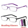 Güneş Gözlüğü Ultralight Alaşım TR90 Okuma Gözlükleri Unisex Kare Çerçeve Anti-mavisi Ray Presbyopia Gözlükler Bitmiş Optik Uzak Görme Gözü