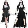 Temadräkt halloween terrorist nunna kostym demonen skrämmande cosplay dräkter långa kläder lady spooktacular blodiga nunna cosplay fancy klänning x1010