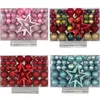 Decoraciones navideñas 101PCS Bola de Navidad Estrella 6 cm / 3 cm Plástico Hueco Mate Adornos de bolas de Navidad Decoraciones para árboles de Navidad para fiesta de Navidad 231010