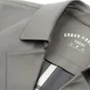 メンズジャケットmlshp春秋の中程度の長さトレンチ高品質のソリッドカラーシングル胸肉ビジネスカジュアル男性アウターコート231009