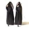 Chaussures habillées 7.87in hauteur de talon sexy en cuir véritable bout pointu plate-forme aiguille pompes talons hauts taille américaine 5-13 No.y2008