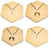 Pendant Necklaces 35x35mm Fine Natural Gem Stone Crescent Shap Necklace Black Agate Smoky Quartz Healing Crystals Jewellery Women