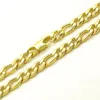 Cadenas chapadas en oro de 18 quilates, collar de 6 mm de ancho para hombres masculinos, mujeres, joyería de moda, cadena Figaro de acero inoxidable de 20 ''-36329i