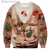 Kadın Sweaters Unisex Çirkin Noel Süveter Erkekler için 3d Komik Baskı Kazak Hoodies Sweatshirts 2023 Sonbahar Kış Sweaters Jumper Topsl231010