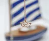 Pendentif Colliers 30 Lucky Hollow Origami Petit Voilier Navigation Bateau Chaîne Collier Géométrique Sailor Beach Clavicule Bijoux