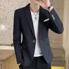 Ternos masculinos terno casaco único botão xadrez lapela cardigan anti-rugas casamento mangas compridas roupas de ajuste fino