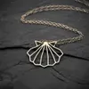 Geometriska origami Sea Clam Shell Halsband Nautiska Ariel sjöjungfru Conch Seashell Pendant Chain Halsband för Ocean Beach Party Gift2646