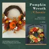 Juldekorationer Autumn Door Wreath Christmas Halloween Decoration Pumpkin Berry Pine Cone Maple Artificial Wreath Cloth Rattan Material Home 231010