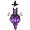 Theme Costume Carnival Halloween Lady Multicolor Tuxedo Witch Costume Cute Elegant Crape Magic Sorceress Playsuit Cosplay Fancy Party Dress x1010