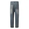 Jeans pour hommes Mode coréenne Baggy Classique All-Match Bleu Jambe droite Denim Pantalon à jambes larges Patch décontracté Love Y2k Pantalon