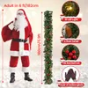 Christmas Decorations Christmas Wreaths with Pinecones Red Berries Artificial Christmas Garland for Fireplaces Stairs Front Door Year Decoration 231009