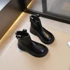 Stivali 2023 ragazze caviglia versatile morbido marrone nero bambini moda casual antiscivolo elegante chic scarpe per bambini per ragazzi