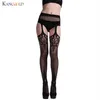 Lingerie sexy da donna Lingerie nera elastica in pizzo con reggicalze Calze a rete coscia femminile Collant a rete sottile Lady Hose Clubwear Jan18291h