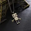 Collane con ciondolo Collana maglione in acciaio inossidabile per uomo Arto hip-hop Cubo mobile Collo robot Catena Cadena Collare Hombre Colar Masculino