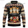 Kvinnors tröjor Plstar Cosmos Pembroke Welsh Corgi 3D Printed Fashion Men's Ugly Christmas Sweater Winter Unisex Casual Knitwear Pullover Myy18L231010