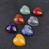 ペンダントネックレスfysl卸売7 pcs love heart many colors Quartz Stone Healing Chakra Romantic Style Jewelry