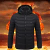 Mens Down Parkas invierno inteligente USB abdominal espalda calefacción eléctrica chaqueta de algodón caliente abrigo casual streetwear moletom masculinos 231010