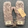 Gants à cinq doigts Nouvelles femmes Designer Mitten Gants en peau de mouton Hiver Luxe Véritable Cuir Marques Doigts Gant Chaud Cachemire À L'intérieur Écran Tactile