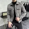 Męskie mieszanki wełniane 2023 Klasyczna zimowa wełniana kurtka wełniana kurtka Lapel krótki płaszcz Katw Business Streetwear Oncoat Social Clothing 231009