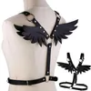 Arnês de couro goth punk corpo corrente feminina ligas cinta bondage halterneck praia colar gótico cintura ombro colar chokers210d