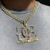 Colliers Colliers Big Heavy Hip Hop Rock Punk Pendentif Collier pour hommes Plein Glacé Bling 5A Baguette Zircone Dieu sur Everythin279O