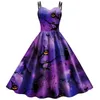 Theme Costume 2023 Robe Scarey Halloween Costumes Women Retro Party Dress Skull Print Ghost Witch Cosplay Sexy Sphagetti Strap Gothic Sundress x1010