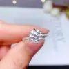 Leechee anel de moissanite com certificado d cor vvs1 excelente corte feminino presente de noivado diamante de laboratório real 925 sólido silver286y