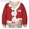 Kadın Sweaters Noel 3d Baskı Kardan Adam Geyik Hediyesi Noel Baba Çirkin Noel Süvari Unisex Erkekler Kadın Noel Jumper Pullovers Blusasl231010