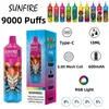 Original Sunfire Crystal Large 7000 9000 Puff Disposable 10K E Cigarettes 10Flavors Mesh Coil 16ml Battery Rechargeable Electronic Cigs 0% 2% 3% 5% RBG Light Vape Pen Kit