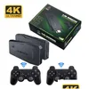 Jogadores de jogos portáteis M8 Video Game Console 2.4G Double Wireless Controller Stick 4K 20000 Jogos 64GB Retro para PS1 / GBA Drop Games Acc Dhgre