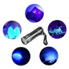 Mini UV LED El Feneri Violet Light 9LEDS Meşale Lambası Pil Çalışan Ultraviyole Flaş Işıkları Anti-Fake Para Dedektörü İdrar İdrar