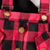 Clothing Sets 4-7T Kids Baby Girls 2 Piece Clothes Set Black Long Sleeve Ribbed Tops Plaid Suspender Skirt Toddler Fall Spring Xmas Outfits