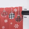 Curtain Christmas Red Snowman Snowflake Lantern Winter Small Window Tulle Sheer Short Bedroom Home Decor Voile Drapes