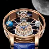 Zegarek Pindu Celestial Body Series „Sky” kwarcowy zegarek dla mężczyzn Waterproof skórzany pasek Tourbillon luksusowy biznes