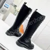 Bottes hautes faites à la main pour femme, chaussures d'hiver à la mode, populaires, noires, luxe, Brang, bout rond, haute qualité, fermeture éclair latérale, livraison directe, longues