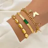 Wolf Tide – ensemble de Bracelets multicouches pour femmes, Style Ins, pendentif en cristal papillon, breloques, strass scintillants, chaîne à maillons artisanaux, Bijoux