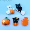 Autres fournitures de fête d'événement 15 pcs nouvelle résine mignonne Halloween tête de citrouille dos plat cabochon scrapbooking cheveux arc bricolage accessoires B52 Q231010