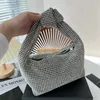 Totes Bottegaaveneta Bag 2023 New Twisted Underarm Bag Bling Full Diamond Knot Water Diamond Handbag Women's Diamond Dinner Pillow Bag L