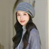 Berets Early Autumn Hat Women's Solid Color Versatile Knitted Wool Cap Winter Warm Fashion Beret