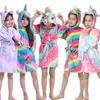 Handelsrockar Kids Nightgown Unicorn Baby Girls Clothing Handdukar Tecknad Animal Barn Sleepwear Bathrobe Soft Warm Kids Hooded Bathrobe 231006