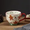 Mugs Creativity Christmas Ceramic Mugs Coffee Mug Cute Gingerbread Man Water Cup Girls Boys Friends Gifts tasse 231009