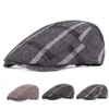 High Quality Fashion Cotton Fabric Mens Women Cabby Newsboy Hats Ivy Cap Retro Plaid Berets Unisex Casual Casquette217L