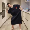 Vêtements de nuit pour femmes Pyjamas Robe longue Robe de dessin animé coréen Coton Lâche et mignon Vêtements d'été Vêtements Sexy Robe de nuit Robes Femme Sommeil