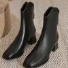 Dress Shoes High Platform Women's Motorcycle Boot For Winter 2023 Fashion 7cm Zipper Pointed Heel Short Booties Autumn Girl's