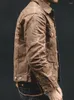 남성 재킷 빈티지 캔버스 오일 왁스 재킷 면화 카키 군용 스타일화물 코트 캐주얼 워크 맨